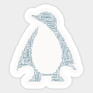 Penguin Animal Outdoors Wildlife Text Word Cloud Sticker